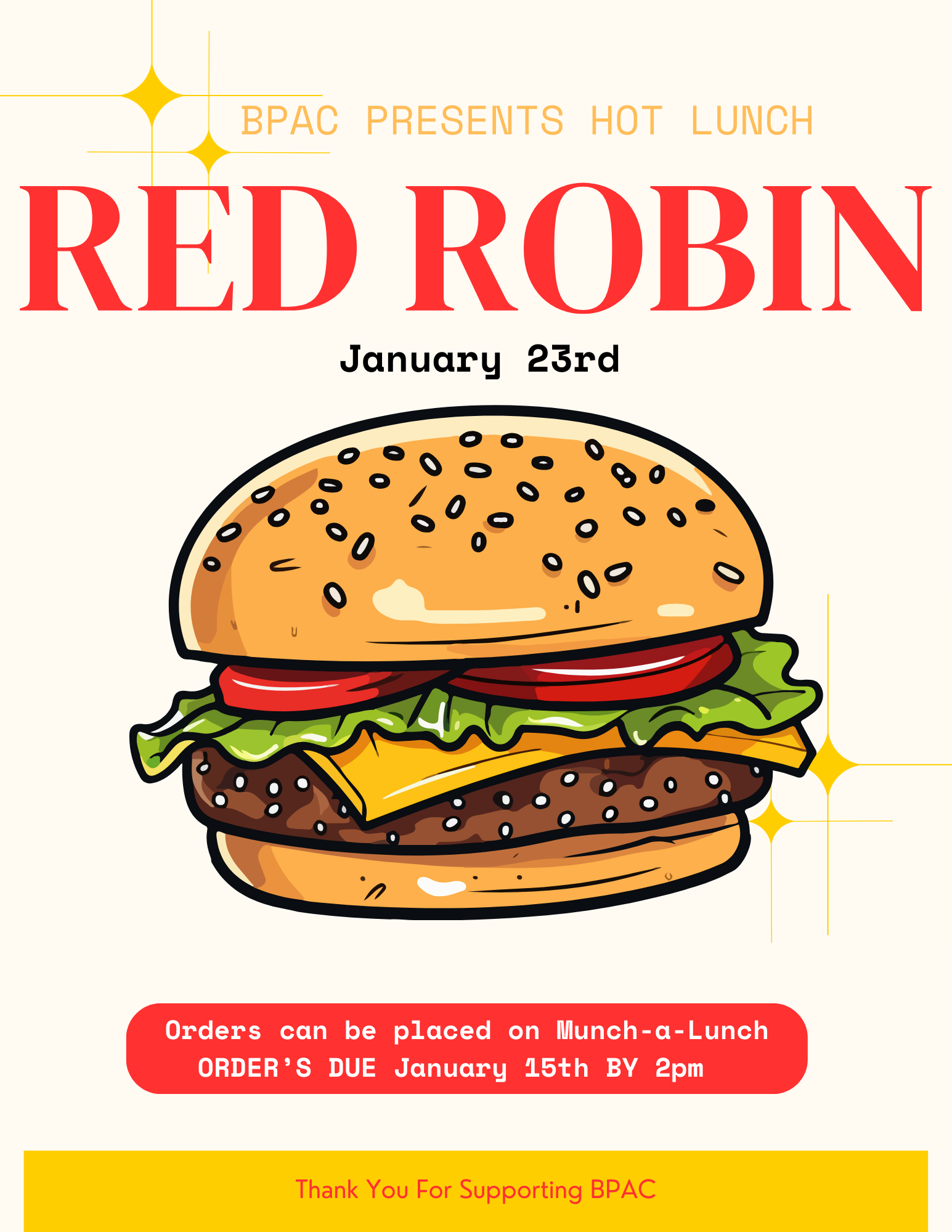 Hot Lunch Jan 23 - Red Robin